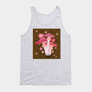 Colorful Mushrooms & Abstract Flowers - Sunset Tank Top